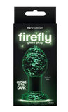 NS Novelties Butt Plug Firefly Glow In the Dark Clear Glass Butt Plug - Medium