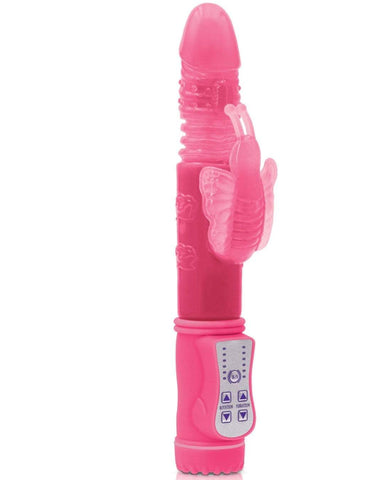 NS Novelties Vibrator Firefly Glow In the Dark Lola Thrusting Rabbit Vibrator - Pink
