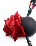 XR Brands Ball Gag Full Bloom Silicone Ball Gag with Rose