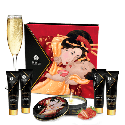 Shunga Gift Set Geisha's Secrets Sparkling Strawberry Wine Gift Set