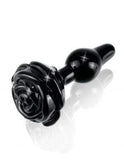 NaughtyNorth Icicles No. 77 Black Rose Glass Butt Plug