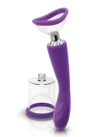NS Novelties Nipple Pump INYA Double Ended Suction Pump and G-Spot Vibrator - Purple