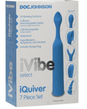 Doc Johnson Vibrator Ivibe Select Iquiver 7 Piece Vibrator Set - Blue