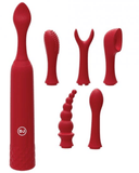 Doc Johnson Vibrator Ivibe Select Iquiver 7 Piece Vibrator Set - Red