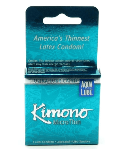 Kimono Condoms Kimono Micro Thin Condoms with Aqua Lube 3 pack