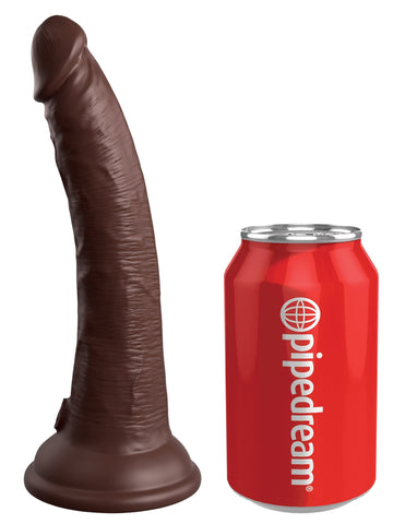 Pipedream Products Dildo King Cock Elite 7" Silicone Dual Density Dildo - Chocolate
