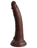 Pipedream Products Dildo King Cock Elite 7" Vibrating Silicone Dual Density Dildo - Chocolate