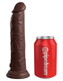 Pipedream Products Dildo King Cock Elite 9" Vibrating Silicone Dual Density Dildo with Remote  - Chocolate