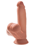 Pipedream Products Dildo King Cock Plus 7 Inch Dildo with Swinging Balls - Caramel