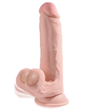 Pipedream Products Dildo King Cock Plus 9 Inch Dildo With Swinging Balls - Vanilla