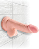 Pipedream Products Dildo King Cock Plus Triple Density 6.5 Inch Dildo with Balls - Vanilla