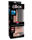 Pipedream Products Dildo King Cock Plus Triple Density 9 Inch Dildo with Balls - Vanilla