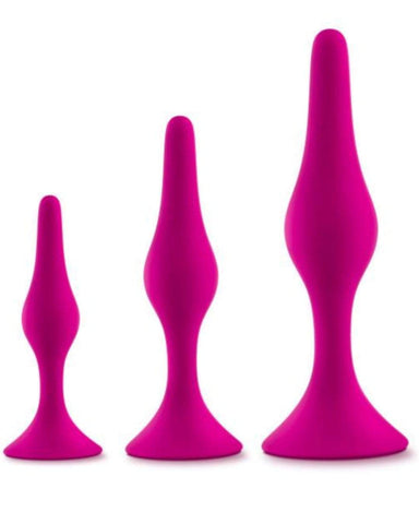 Blush Novelties Butt Plug Pink Luxe Beginner 3 Plug Anal Trainer Set - Various Colours
