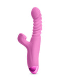 NS Novelties Rabbit Vibrator Luxe Nova Thrusting Throbbing Rabbit Vibrator - Pink