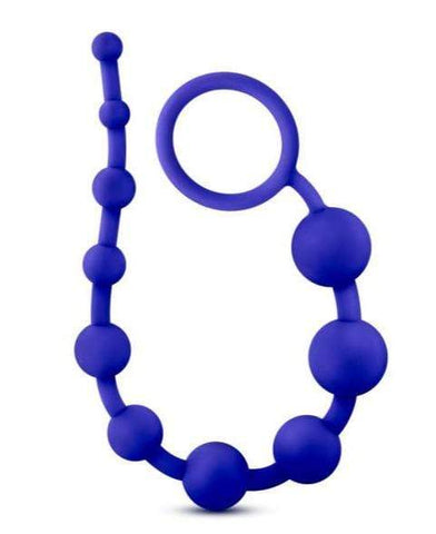 Blush Novelties Anal Beads Luxe Silicone 10 Anal Beads - Indigo