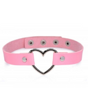 XR Brands Collar Master Series Heart Choker Necklace - Pink