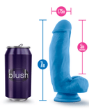 Blush Novelties Dildo Neo Elite 7 Inch Dual Density Silicone Dildo with Balls by Blush - Neon Blue