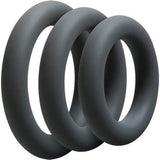 Doc Johnson Cock Ring Slate Optimale Set of 3 Thick Silicone Cock Rings