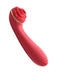 XR Brands Vibrator Passion Petals Double Ended Pleasure Air Rose Vibrator - Red