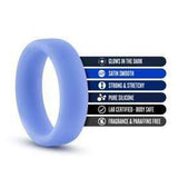 Blush Novelties Cock Ring Performance Silicone Glo Cock Ring - Blue