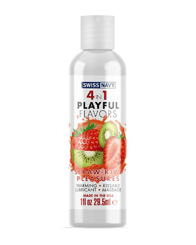 Swiss Navy Lubricant Playful Flavors Strawberry Kiwi 4 in 1 Warming Lubricant