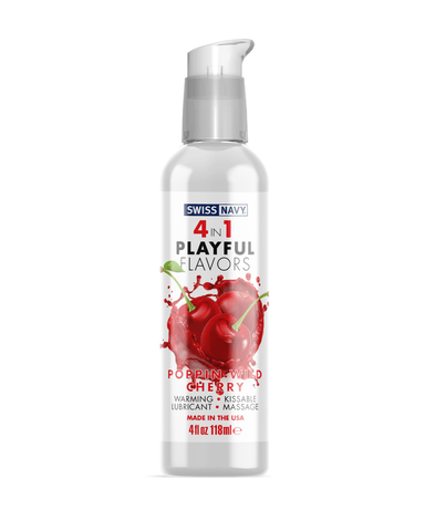 Swiss Navy Lubricant Playful Flavors Wild Cherry 4 in 1 Warming Lubricant