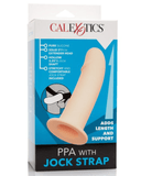 CalExotics Strap Ons PPA with Jock Strap Hollow Silicone Penis Extender - Vanilla