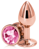 NS Novelties Butt Plug Rear Assets Rose Gold and Pink Gemstone Anal Plug - Small