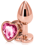 NS Novelties Butt Plug Rear Assets Rose Gold and Pink Gemstone Heart Anal Plug  - Small