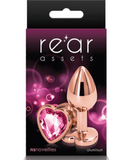 NS Novelties Butt Plug Rear Assets Rose Gold and Pink Gemstone Heart Anal Plug  - Small