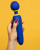 WOW Vibrator Romp Flip Powerful Rechargeable Silicone Wand Vibrator - Blue