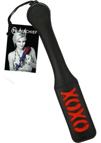 Sportsheets Paddle Sex And Mischief XOXO Paddle Black 12 Inches