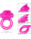 CalExotics Cock Ring Silicone Dual Clit Flicker Cock Ring