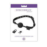 Sportsheets Ball Gag Sincerely Locking Lace Silicone Ball Gag