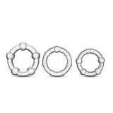 Blush Novelties Cock Ring Clear Stay Hard Beaded Cock Ring 3 Package
