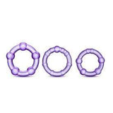Blush Novelties Cock Ring Purple Stay Hard Beaded Cock Ring 3 Package