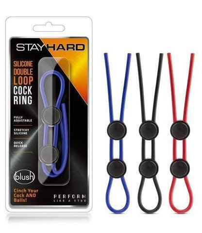 Blush Novelties Cock Ring Stay Hard Silicone Double Loop Cock Ring