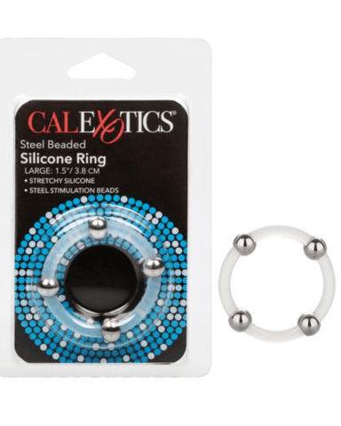 CalExotics Cock Ring Steel Beaded Large Silicone Cock Ring