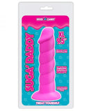 Rock Candy Dildo Suga Daddy 9.5 Inch Swirled Pink Silicone Dildo