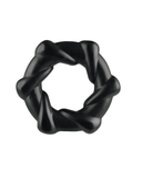 Rock Candy Cock Ring Taffy Twist Flexible Cock Ring - Black
