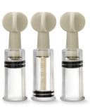 Blush Novelties Nipple Stimulator Temptasia Clit & Nipple Twist Suckers - Set Of 3 - Clear