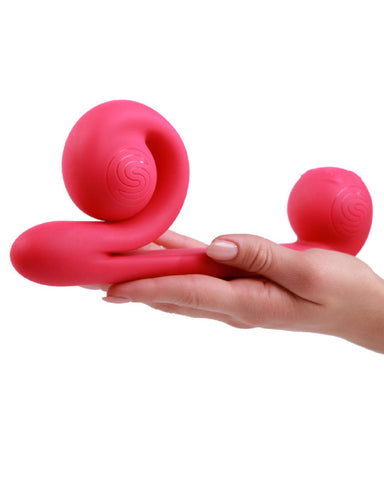 Freedom Novelties Rabbit Vibrator The Snail Silicone Waterproof Dual Stimulating Vibrator - Pink