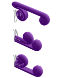 Freedom Novelties Rabbit Vibrator The Snail Silicone Waterproof Dual Stimulating Vibrator - Purple